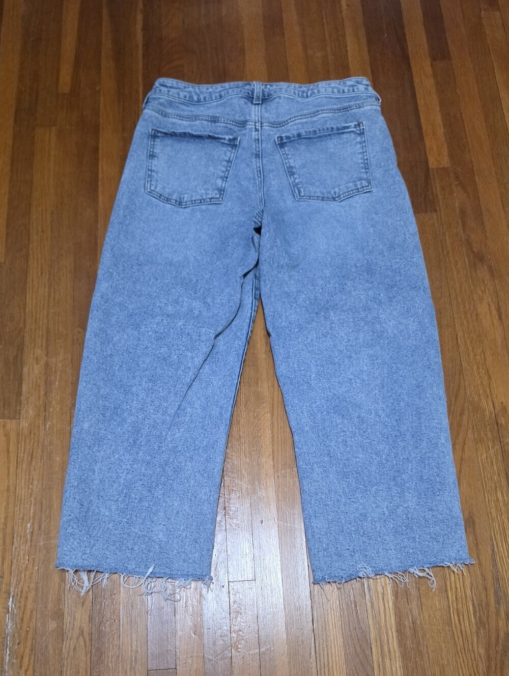 KUT From The Kloth Gwen Jeans 6P Wide Leg Slouchy High Rise Raw Hem Crop Denim - Picture 2 of 12